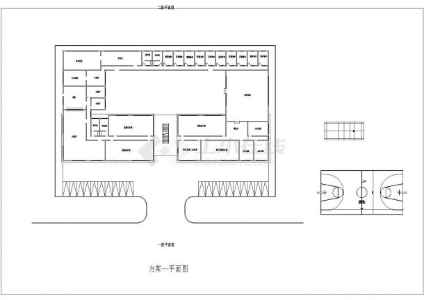 办公楼设计_办公楼设计方案建筑全套cad图，含效果图-图二