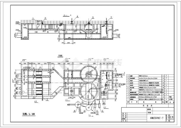 某沉砂池CAD平面设计构造图-图一