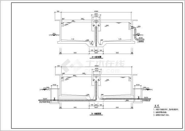 某污泥浓缩池CAD详细设计构造-图二