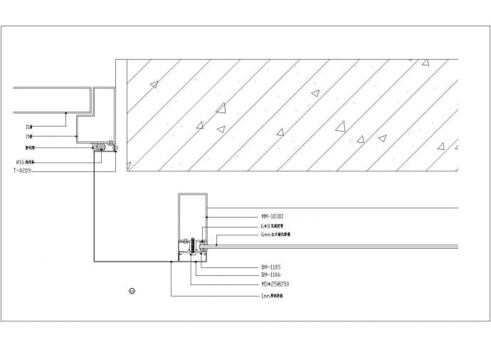 某明框玻璃幕墙CAD设计完整节点_图1