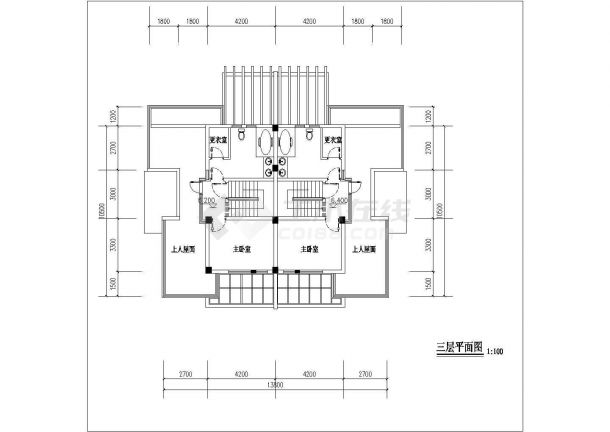 双拼别墅13.80&10.50米建筑设计施工图-图二