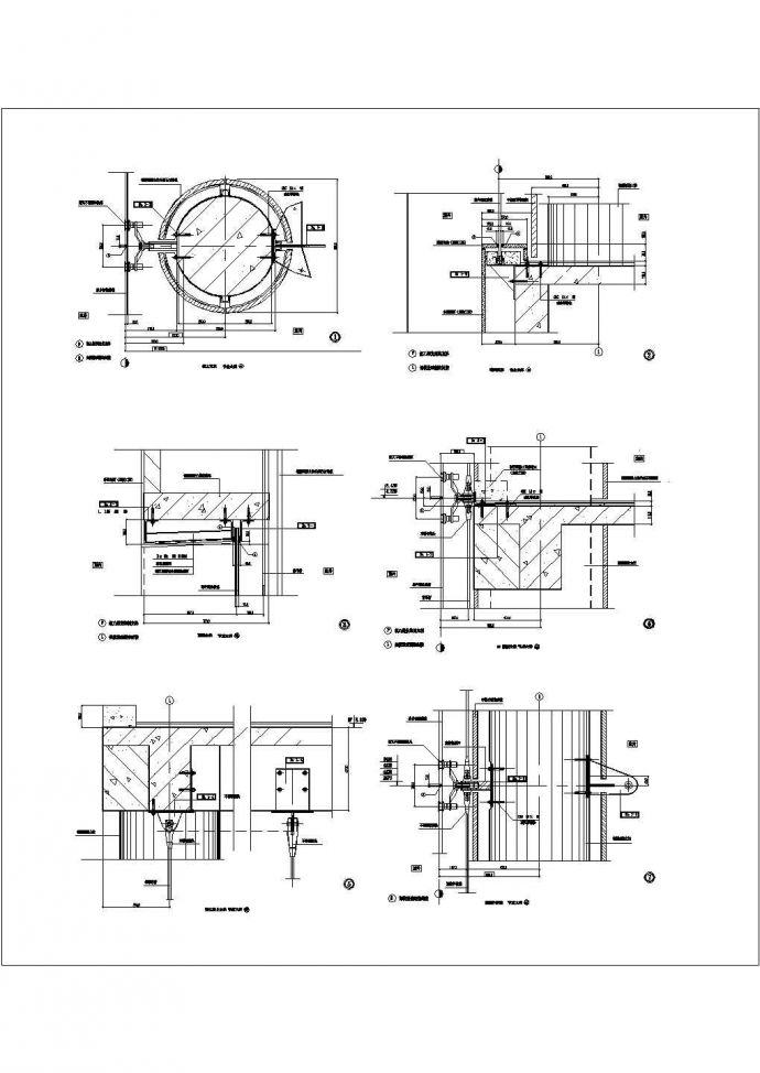 某全套点式幕墙CAD构造设计节点图_图1