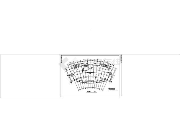 3层弧形海滨酒店建筑施工CAD图纸设计-图一