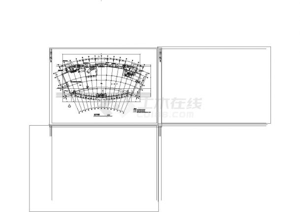 3层弧形海滨酒店建筑施工CAD图纸设计-图二