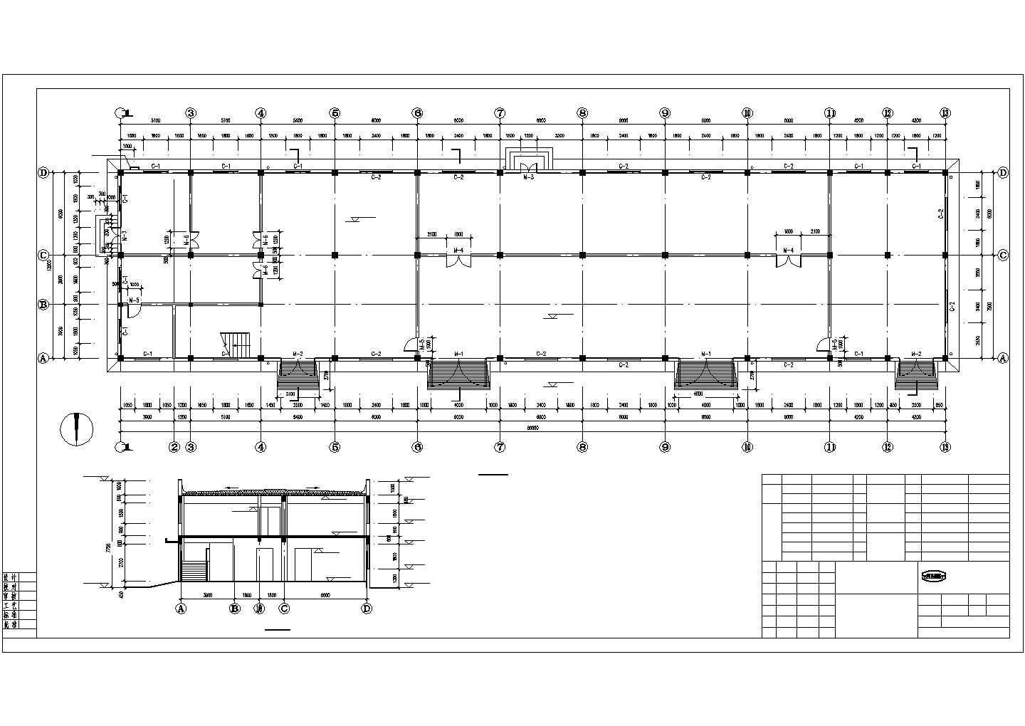 某地区二层水处理间钢筋混凝土框架结构设计施工CAD图纸