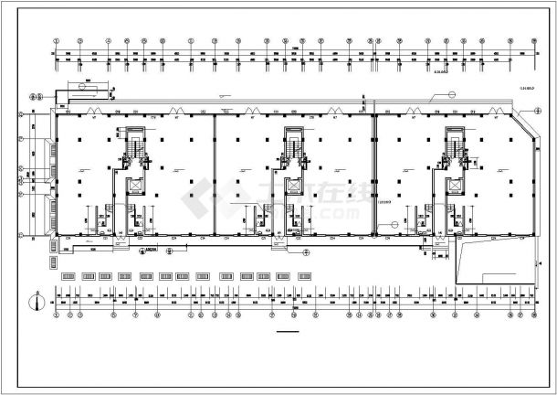 重庆桂苑小区11层框架结构商住楼建筑设计CAD图纸（1-3层商用/含机房层）-图二