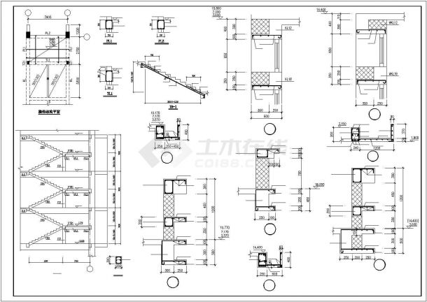 某框架教学楼结构设计施工CAD图纸-图一