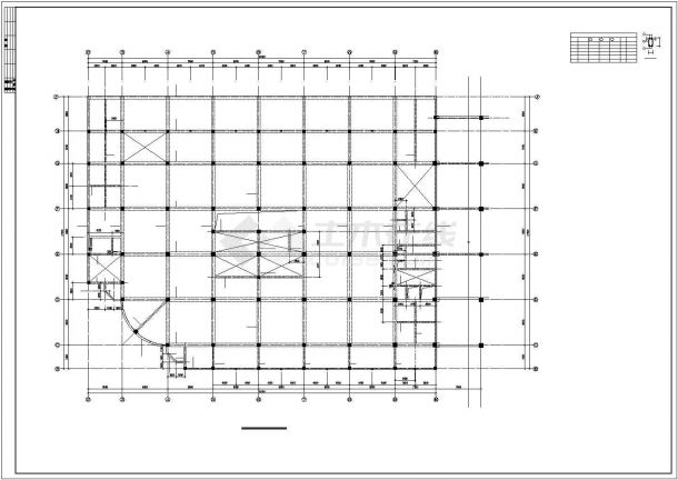 某框架结构商厦建筑设计施工CAD图纸-图一