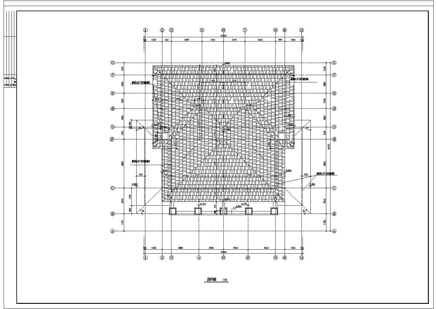 三层双拼别墅cad设计图含详图（长16.64m宽15.54m）