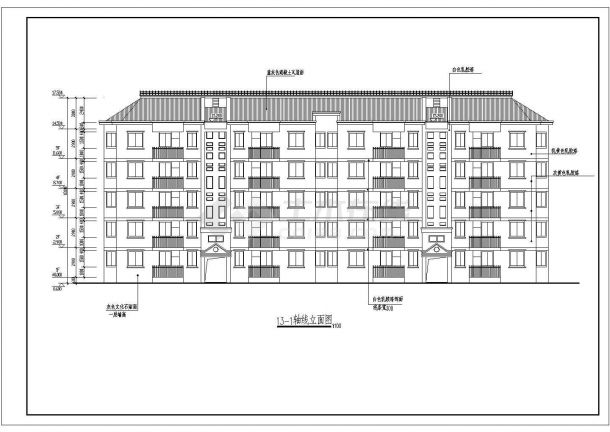 【5层】5200平米砖混住宅全套施工设计图纸（(含计算书、施工组织设计，建筑结构设计图）-图一