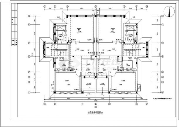 10套双拼别墅给排水电气设计图打包CAD图纸-图一