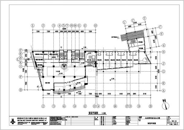 办公楼设计_莱州金仓矿业办公楼建筑全套cad图，含效果图-图二