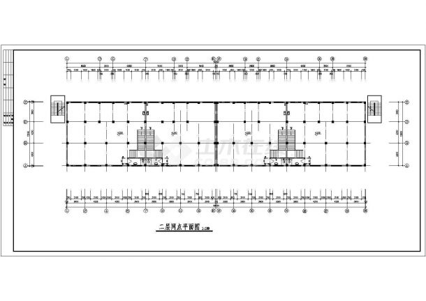 汉中市某大型工业制造厂5层框架结构职工宿舍楼全套建筑设计CAD图纸-图二