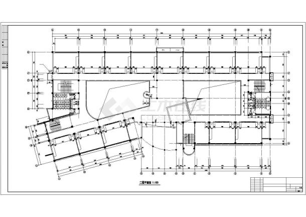 六层中学教学楼设计建筑施工cad图纸，共十四张-图二