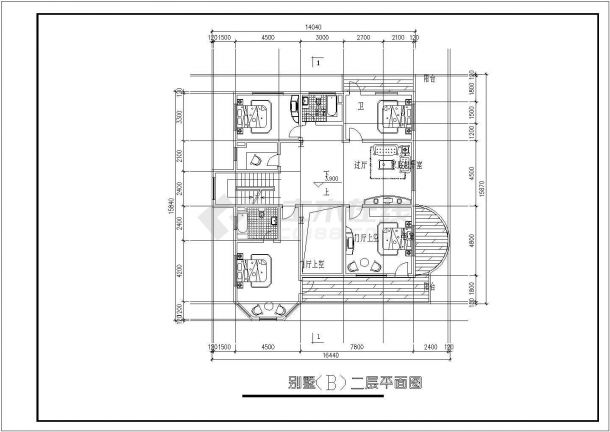 二层别墅方案设计图CAD-图二