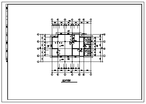 100平某市文化广场单层管理用房建筑施工cad图(带效果图，共五张)-图一