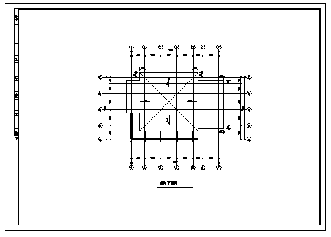 100平某市文化广场单层管理用房建筑施工cad图(带效果图，共五张)-图二