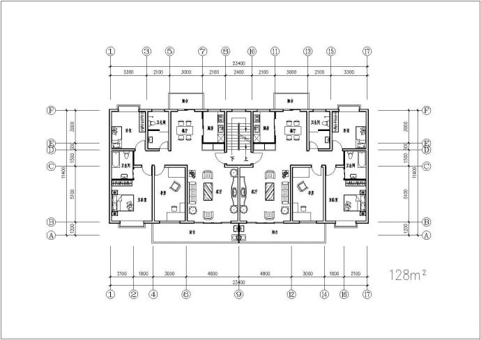 某小区住宅楼全套户型方案设计全套cad平面图（含经济技术指标及面积说明）_图1