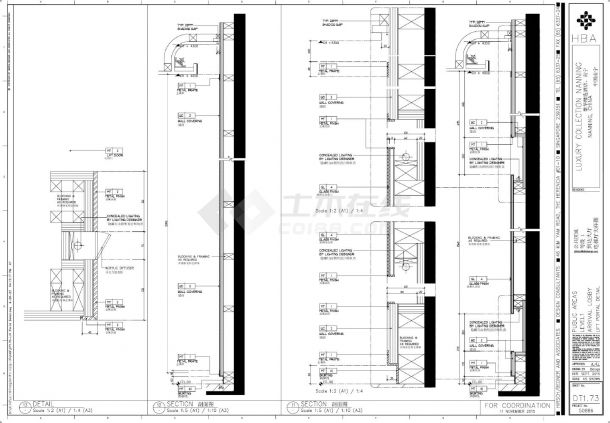 南宁豪华精选酒店-1F公共区域装饰施工CAD图-图一