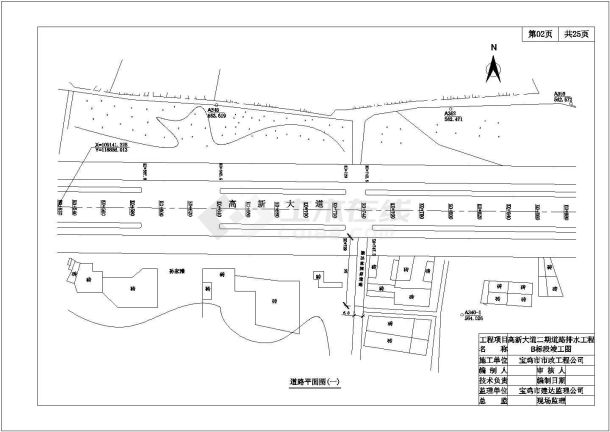 某市高新大道道路排水工程竣工图-图二