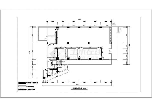某镇江市四层高级行政楼设计平面布置参考图-图二