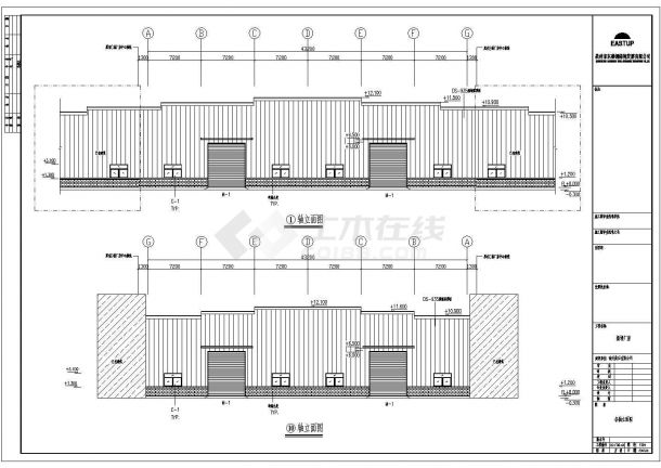 某地钢结构厂房建筑施工图CAD-图二