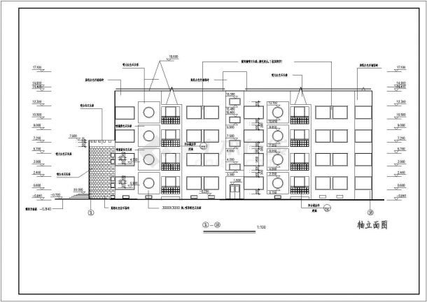 某地4层9班幼儿园建筑施工图CAD-图二