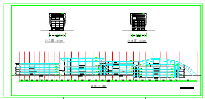 某高级体育馆CAD建筑施工图及效果图纸_图1