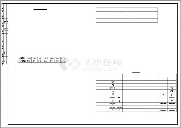 某三层双拼别墅给排水设计cad图纸（长18.2米 宽16.8米）-图一