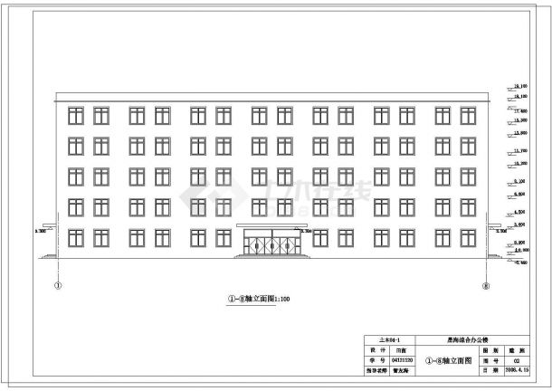 某5层3944平米框架综合办公楼CAD图（部分建筑结构图，计算书）-图二