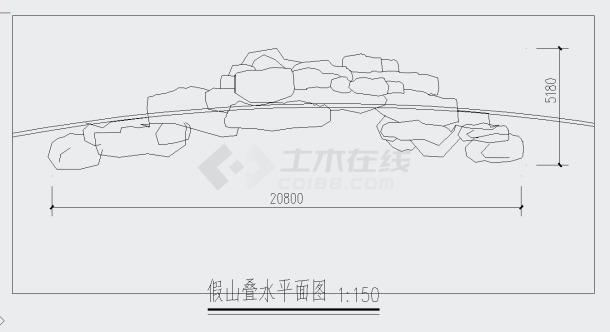 某地假山跌水施工详图CAD图纸-图二