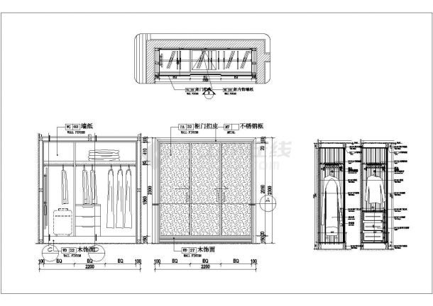  A wardrobe CAD detail design structure diagram - Figure 1
