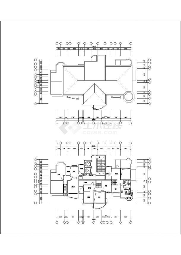太原市金仓路某25层商住一体大楼平立面设计CAD图纸（含局部平面图）-图一