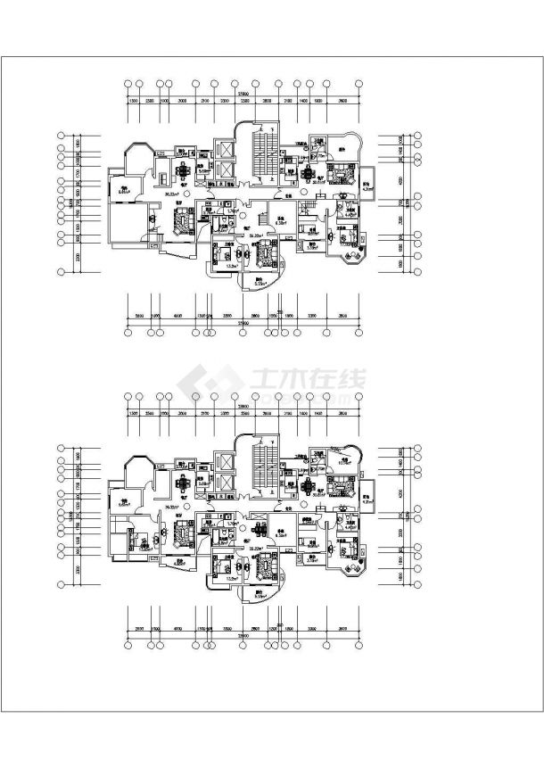 太原市金仓路某25层商住一体大楼平立面设计CAD图纸（含局部平面图）-图二