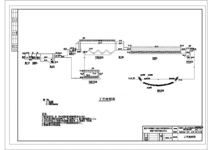 某人工湿地CAD构造详细设计施工图工艺流程图_图1