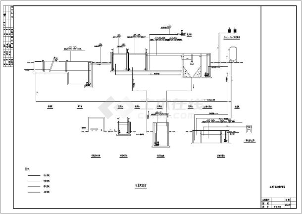某城镇污水处理厂工艺全套图CAD设计总图-图二