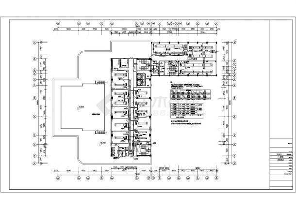 办公楼设计_某高层剪力墙结构办公楼空调通风设计cad平面施工图（标注详细）-图二