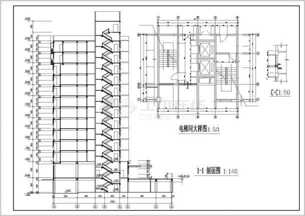 重庆中学教学楼建筑设计图-图二