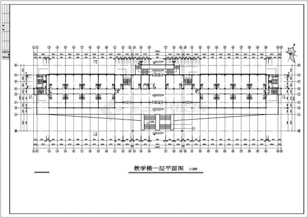 某六层中学教学楼建筑方案图-图二