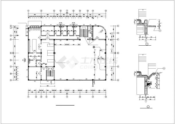 二层食堂建筑设计平面施工图-图二