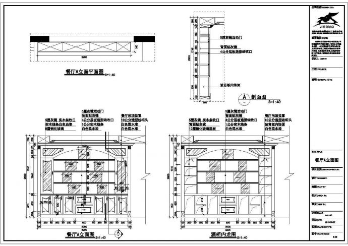 某欧式造型酒柜CAD大样节点设计图_图1