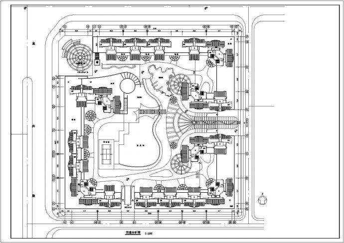 某高层住宅小区平面规划图CAD图纸包括交通分析图_图1