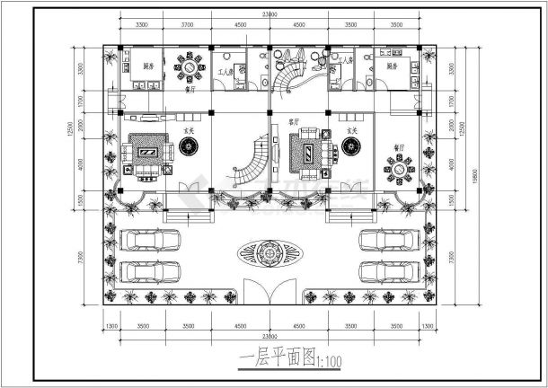 某高级别墅建筑详细设计施工全套建筑平立面CAD图纸-图二