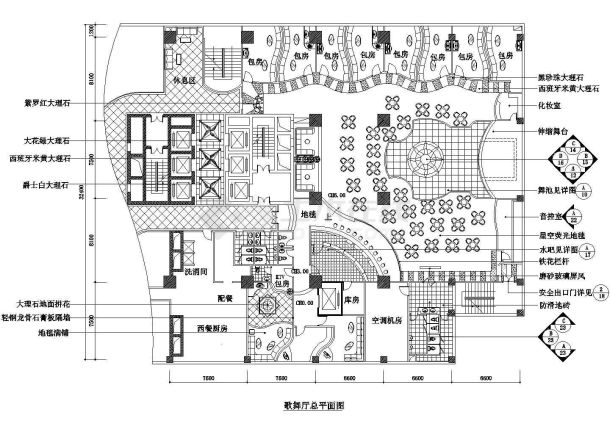 某歌舞厅设计方案详细设计施工全套建筑平立面CAD图纸-图一