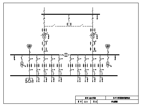 66kV变电所户外式带旁路母线的变电所设计cad图，共二十四张-图一