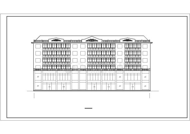 芜湖市恬澜小区6层砖混结构商住楼建筑设计CAD图纸（一二层商铺/含阁楼）-图一