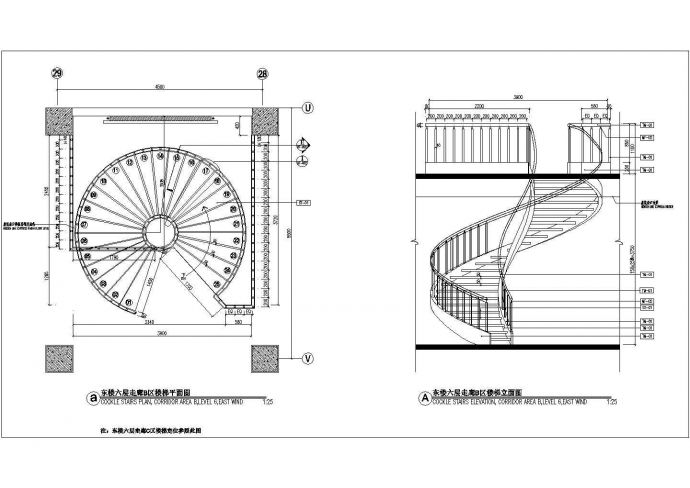 某旋转CAD构造设计完整楼梯_图1
