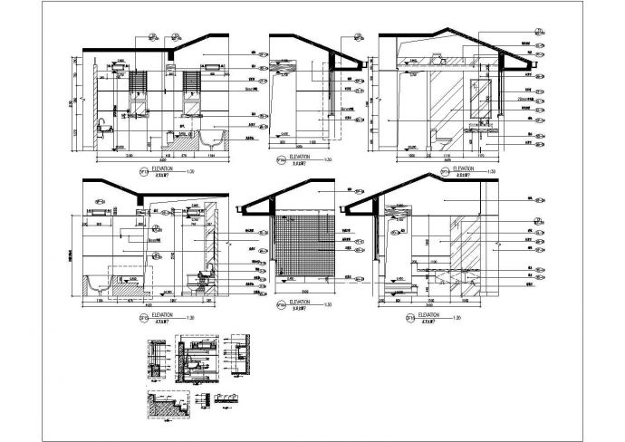 某主卧卫生间立面CAD设计完整构造详图_图1