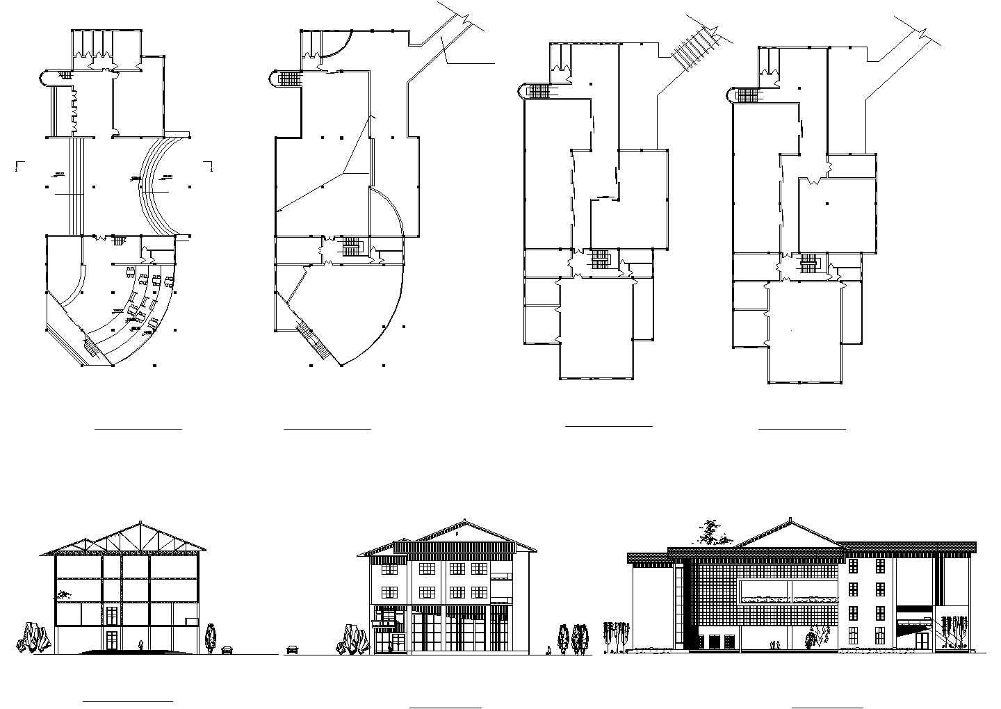 四层休闲中心建筑设计施工图