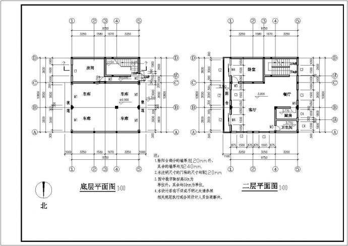 某住宅小区CAD构造平面图完整设计_图1